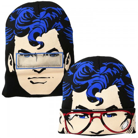 Superman Flip Down Knit Sublimation Beanie
