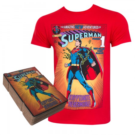 Superman Men's Red Corrugated Boxed T-Shirt
