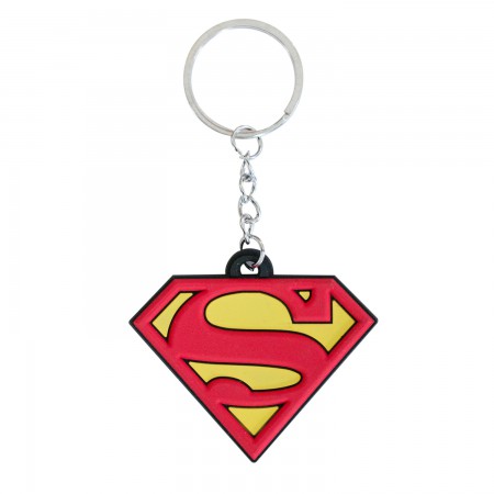 Superman Logo Rubber Keychain