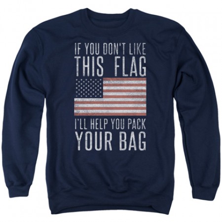Patriotic Pack Your Bag Navy Blue Crewneck Sweatshirt
