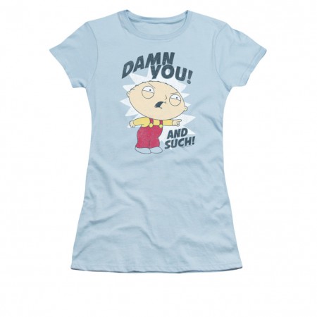 Family Guy Stewie Damn You Blue Juniors T-Shirt