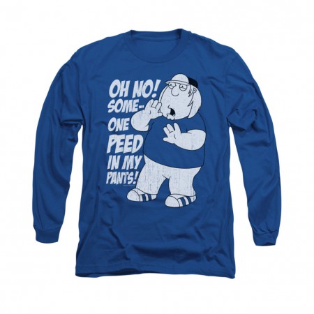 Family Guy Peed My Pants Blue Long Sleeve T-Shirt