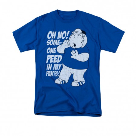 Family Guy Chris Peed In My Pants Blue T-Shirt