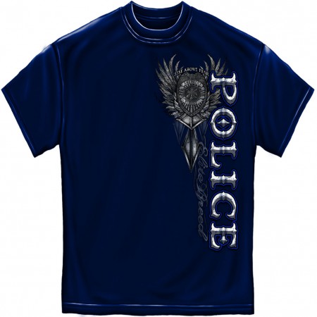 Police Rise Above Fear Foil Blue T-Shirt