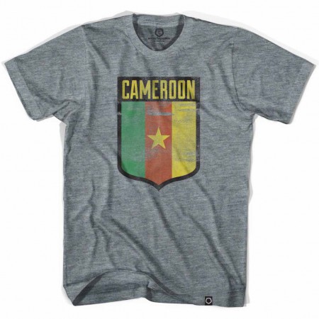 Cameroon Star Shield Soccer Gray T-Shirt
