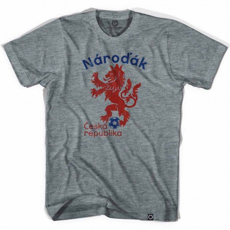 Czech Republic Narodak Lion Soccer Gray T-Shirt