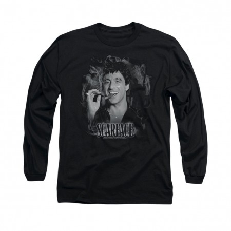 Scarface Smokey Scar Black Long Sleeve T-Shirt