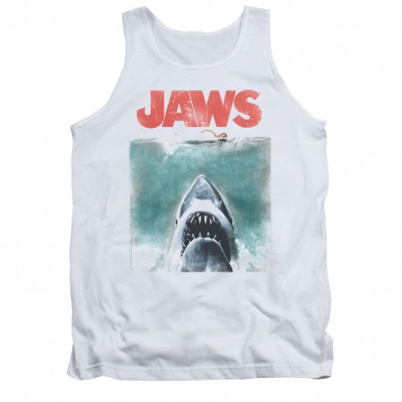 Jaws Vintage Poster White Tank Top
