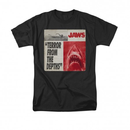 Jaws Men's Black Terror From The Depths T-Shirt