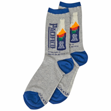 Pacifico Cerveza Beer Bottle With Mountains Women's Socks