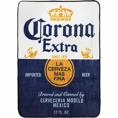 Corona Extra Bottle Label Fleece 48' x 60' Throw Blanket