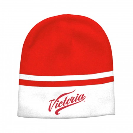 Victoria Red And White Winter Hat