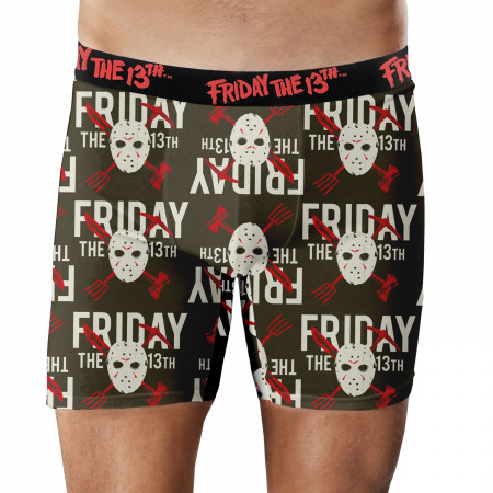 Friday the 13th Mask and Cross Weapons Boxer Briefs
