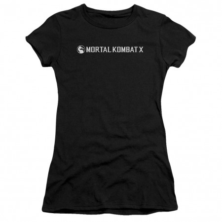Mortal Kombat X Horizontal Logo Black Juniors T-Shirt