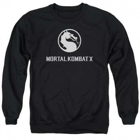 Mortal Kombat X Dragon Logo Black Crew Neck Sweatshirt