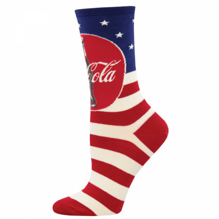 Coke-Cola Red White & Blue Classic Logo Women's Socks