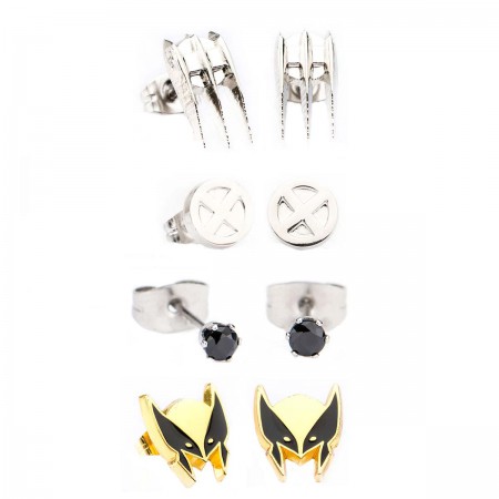 Wolverine Superhero Earrings 4-Pack