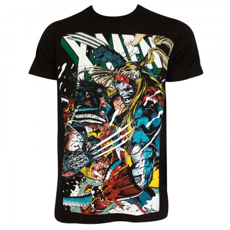 X-Men Men's Black Wolverine Vs Omega T-Shirt
