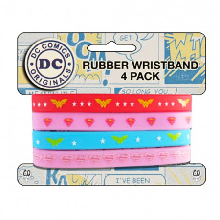 Wonder Woman Rubber Wristbands 4-Pack