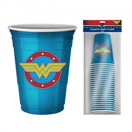Wonder Woman 20 Pack Disposable Blue Cups