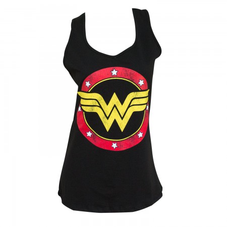 Wonder Woman Ladies Black Racerback Tank Top