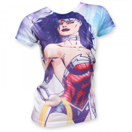 Wonder Woman Junior's Sublimated Hair Pose T-Shirt
