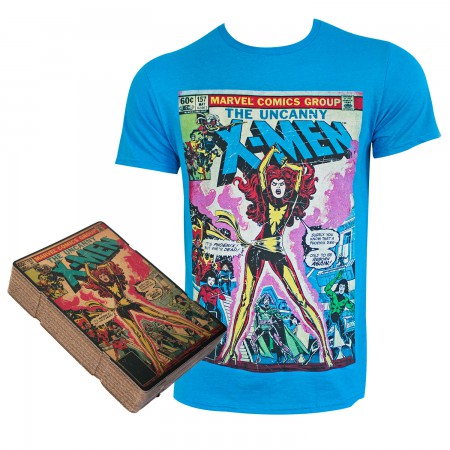 X-Men Phoenix Men's Blue Comic Cover Boxed T-Shirt