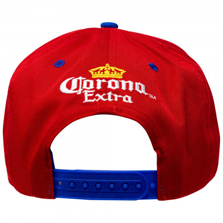 Corona Skull Blue And Red Adjustable Snapback Hat