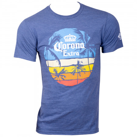 Corona Beer Sunset Men's Blue T-Shirt