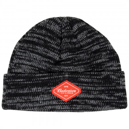 Budweiser Beer Black And Grey Woven Beanie