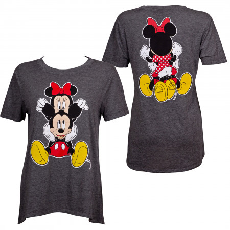 Mickey and Minnie Juniors Fitted Grey T-Shirt