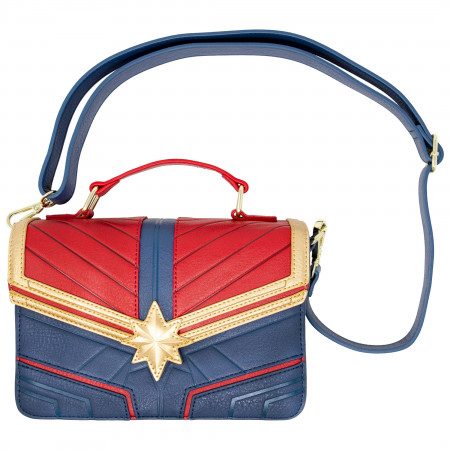 Captain Marvel Costume Faux Leather Crossbody Purse