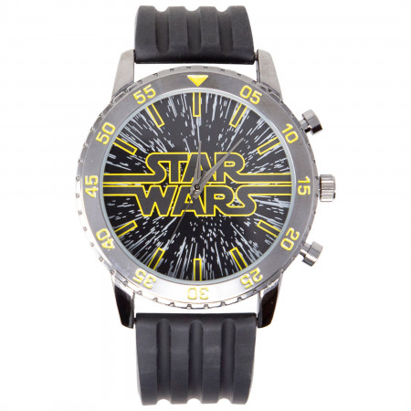 Star Wars Title Card Logo Classic Watch With Rubber Band