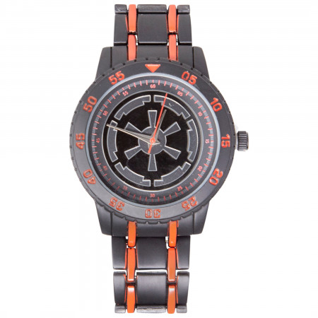 Star Wars Empire Logo Watch With Red Accented Metal Band