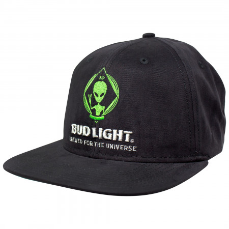 Bud Light Beer Alien Adjustable Black Snapback Hat