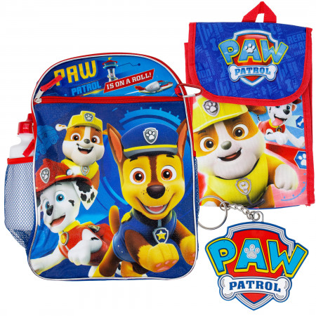 Paw Patrol Backpack, Lunch Bag, Water Bottle 5-Piece Combo Set