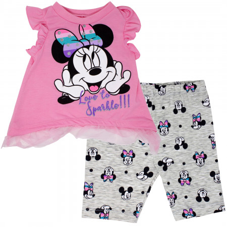 Minnie Mouse Love to Sparkle Baby Toddler Girls Shirt and Shorts Set