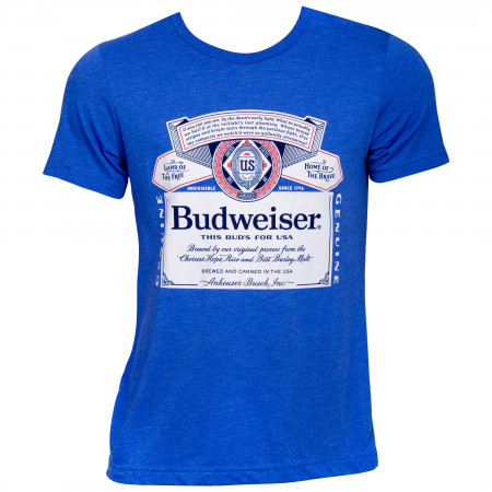 Budweiser Beer Patriotic Label Blue T-Shirt