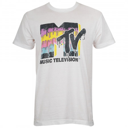 MTV Men's Retro Melting Logo T-Shirt