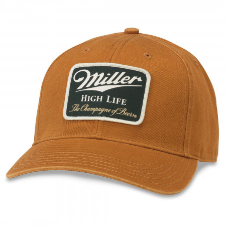 Miller High Life Logo Patch Tan Colorway Rounded Bill Adjustable Hat