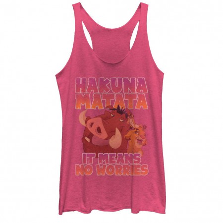 Disney Lion King Chant Pink Juniors Racerback Tank Top