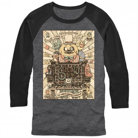 Adventure Time Show Time Gray Baseball T-Shirt