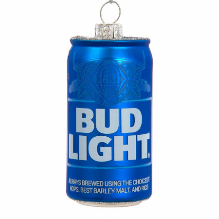 Bud Light Can Glass Ornament
