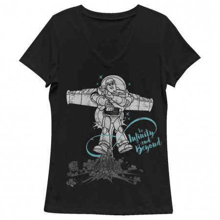 Disney Pixar Toy Story 1-3 Infinity Black Juniors V Neck T-Shirt