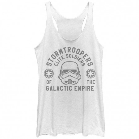 Star Wars Rogue One Elite Troop White Juniors Racerback Tank Top