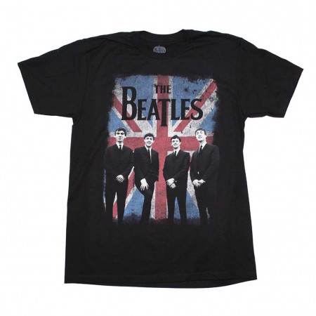 Beatles Distressed Union Jack Photo T-Shirt