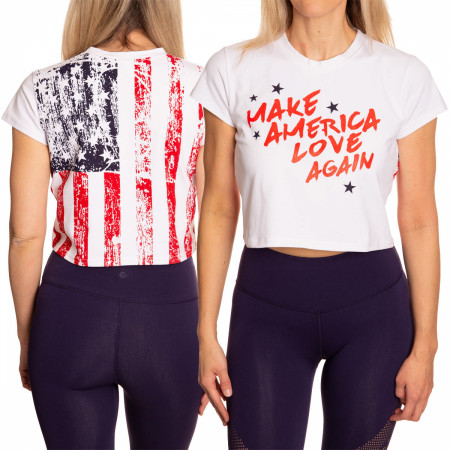 Make America Love Again Faded Flag Women's Crop Top