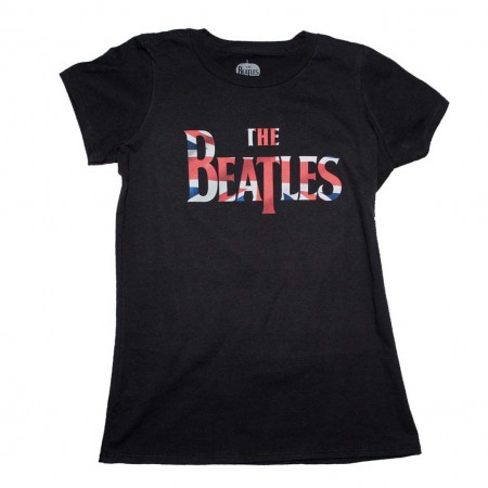 Beatles Union Jack Classic Logo Juniors T-Shirt