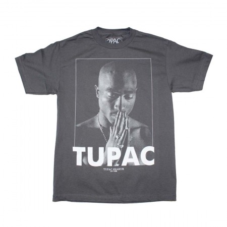 Tupac Praying Charcoal T-Shirt