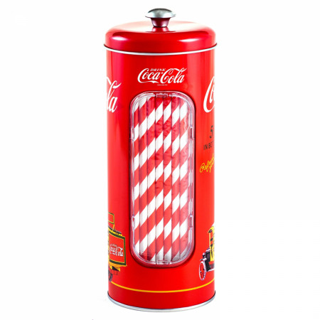 Coca-Cola Retro Straw Tin Canister